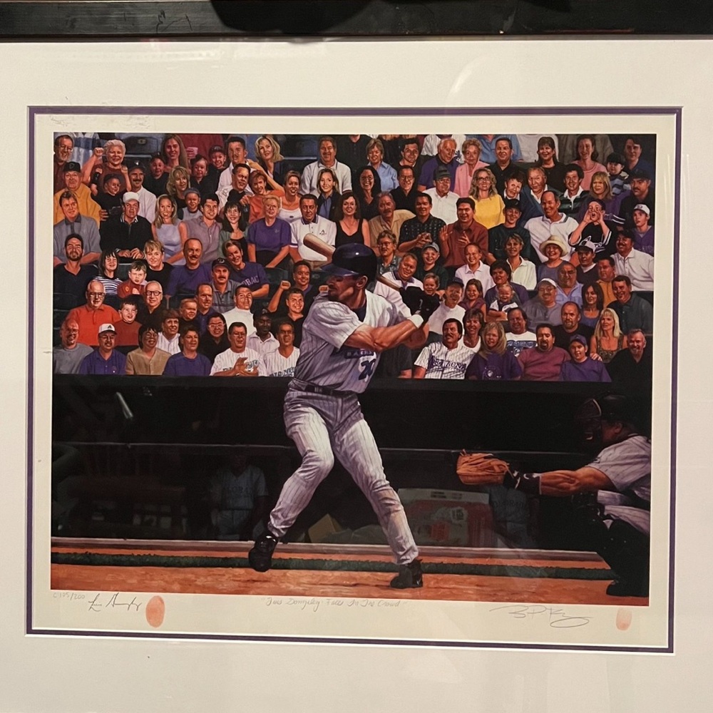 Framed “Faces in the Crowd” lithograph signed by Luis Gonzalez and the Artist.